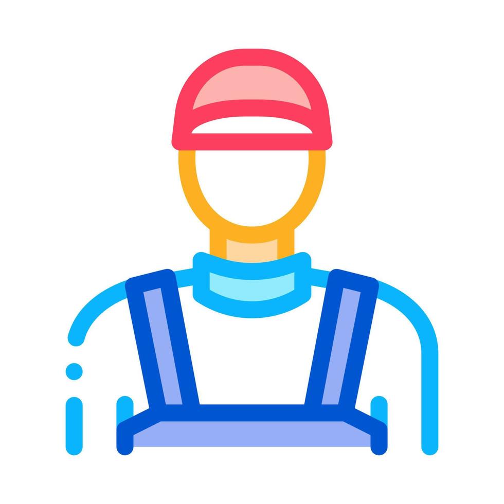 Plumber Worker Icon Vector Outline Illustration