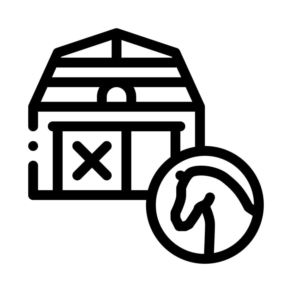 Stable Building Icon Vector Outline Illustration