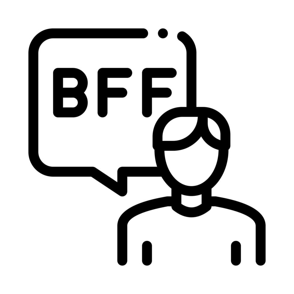 humano hablando bff icono vector contorno ilustración