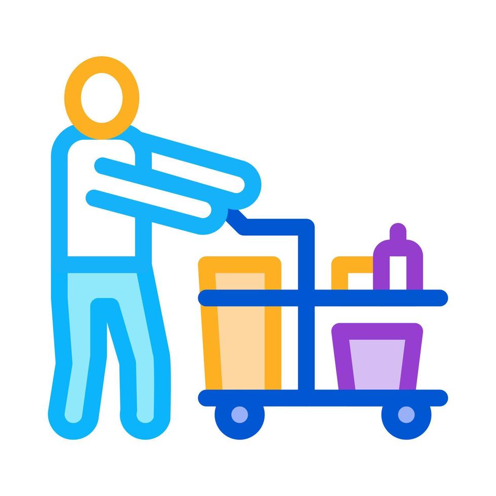 Cleaner Cart Icon Vector Outline Illustration