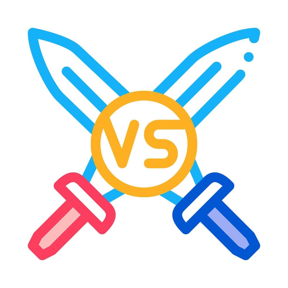 Sword Battle Icon Vector Outline Illustration