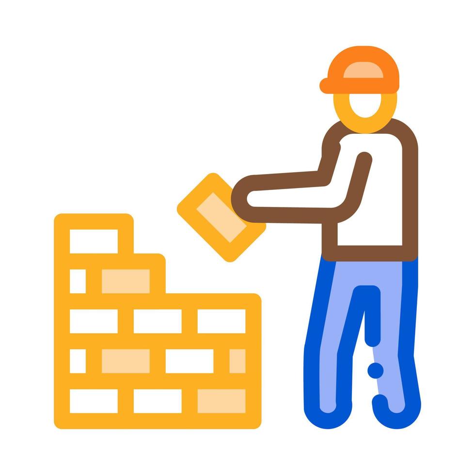 Worker Building Icon Vector Outline Illustration