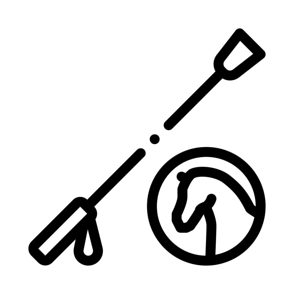 ilustración de contorno de vector de icono de herramienta de látigo de caballo