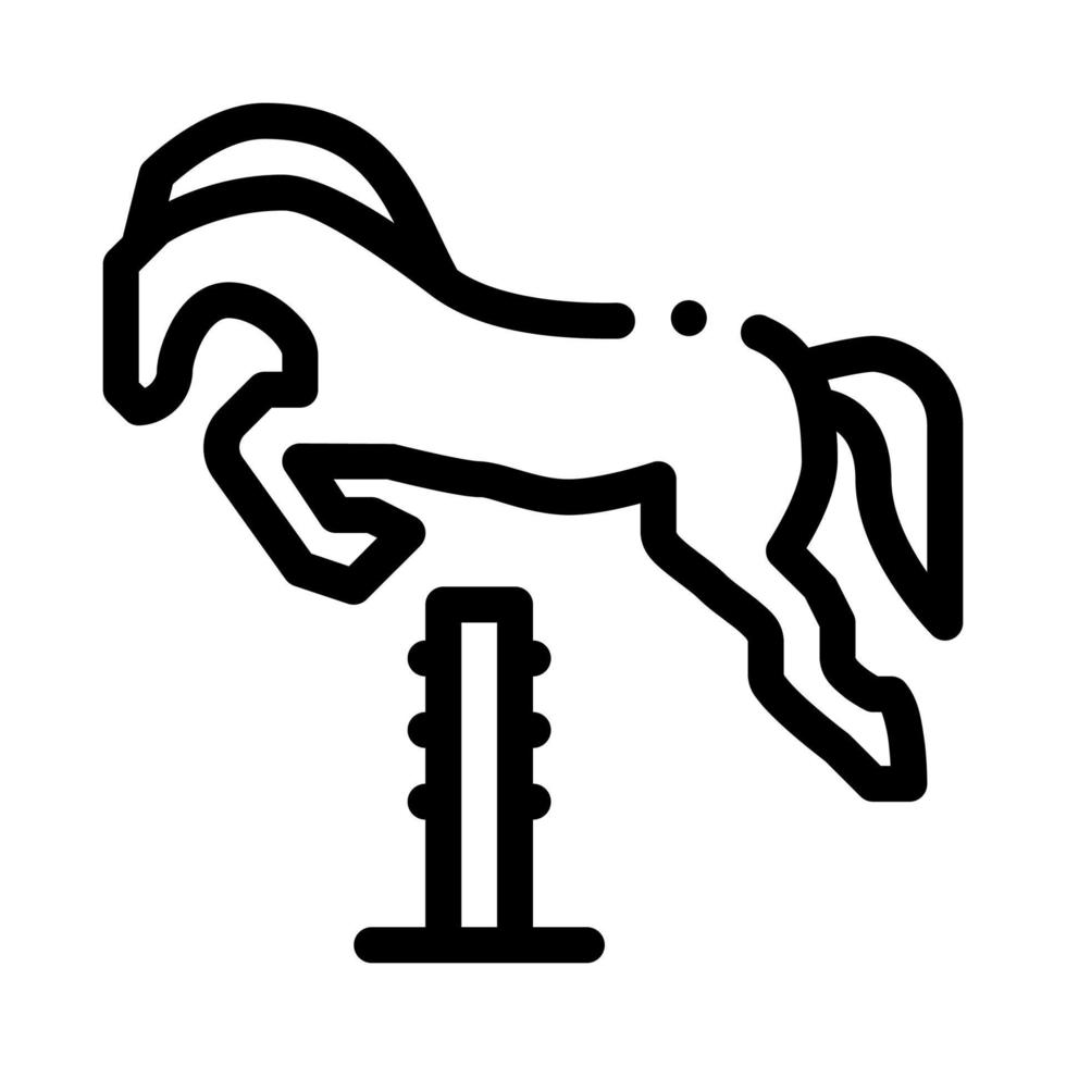 ilustración de contorno de vector de icono de caballo de salto