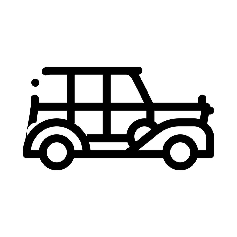 ilustración de contorno de vector de icono de coche de época