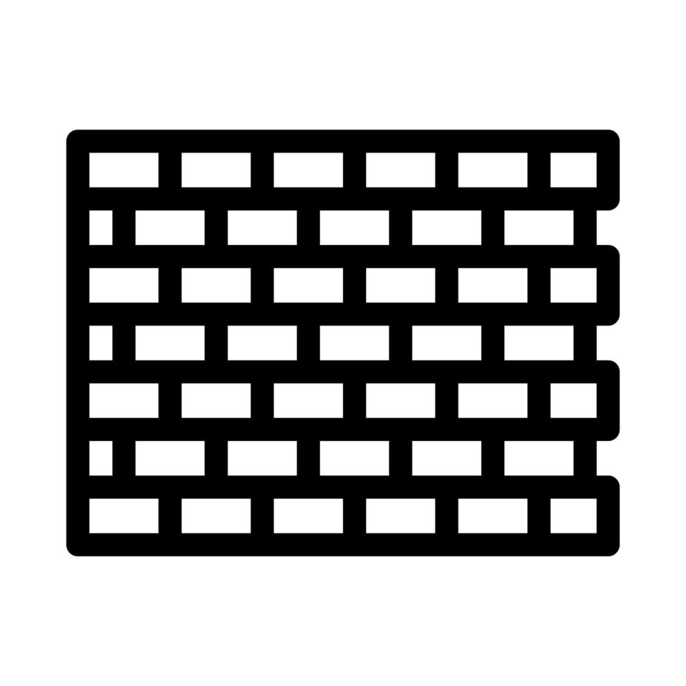Brick Wall Icon Vector Outline Illustration