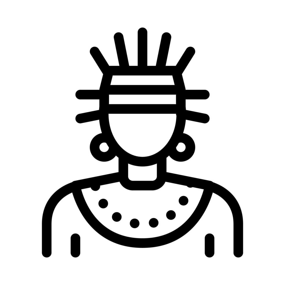 Aztec Shaman Icon Vector Outline Illustration