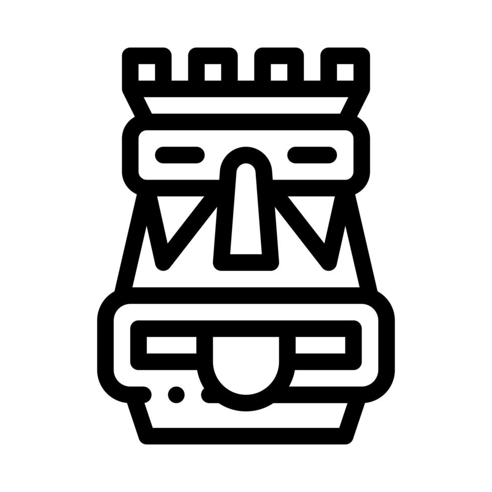 Aztec Totem Icon Vector Outline Illustration