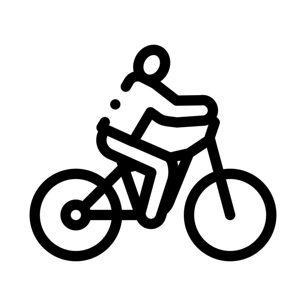 hombre en bicicleta icono vector contorno ilustración