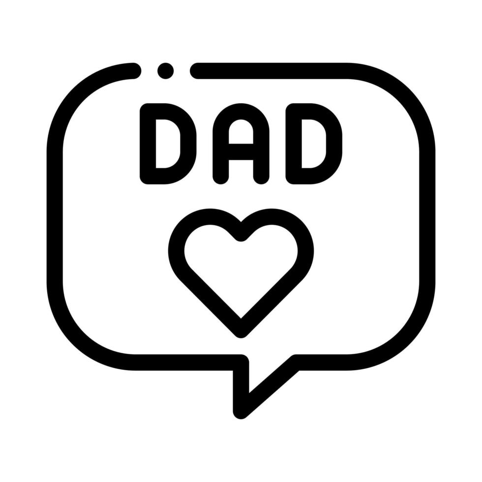 Love Daddy Message Vector Outline Illustration