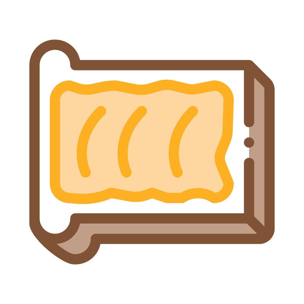 tostadas con ilustración de contorno de vector de icono de mantequilla