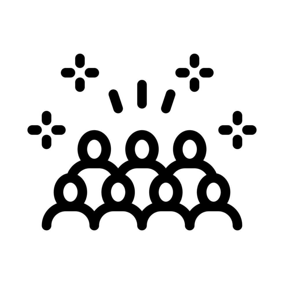 personas en soportes icono vector ilustración de contorno