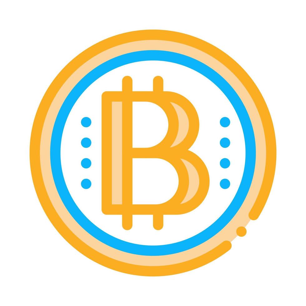 bitcoin coin icon vector outline illustration