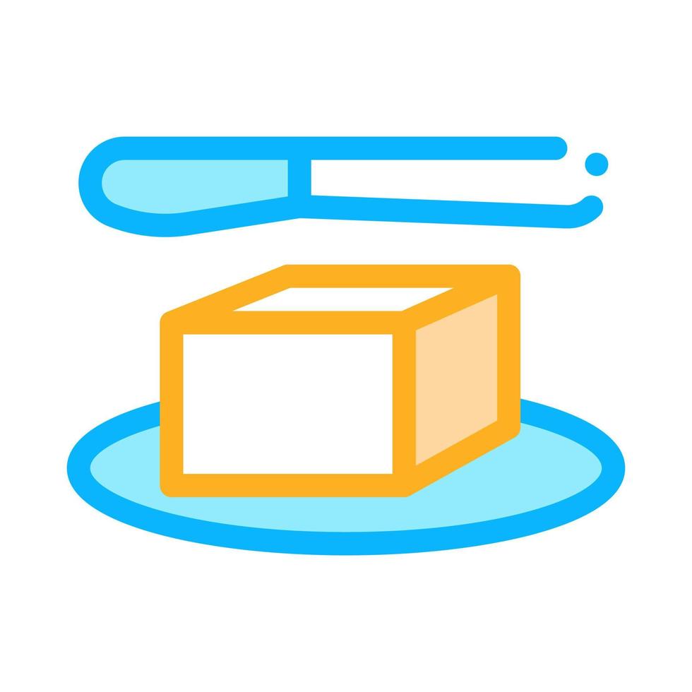 whole piece of butter and knife icon vector outline illustration