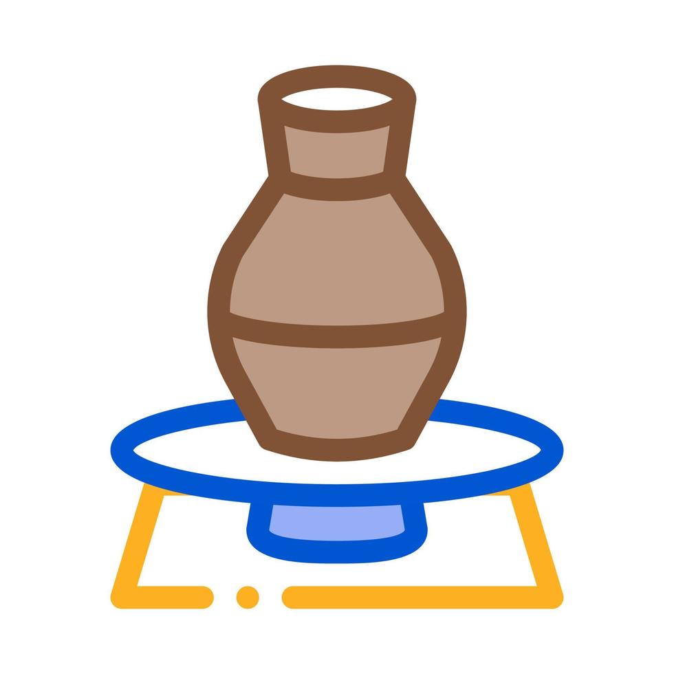 vase on pottery wheel icon vector outline illustration