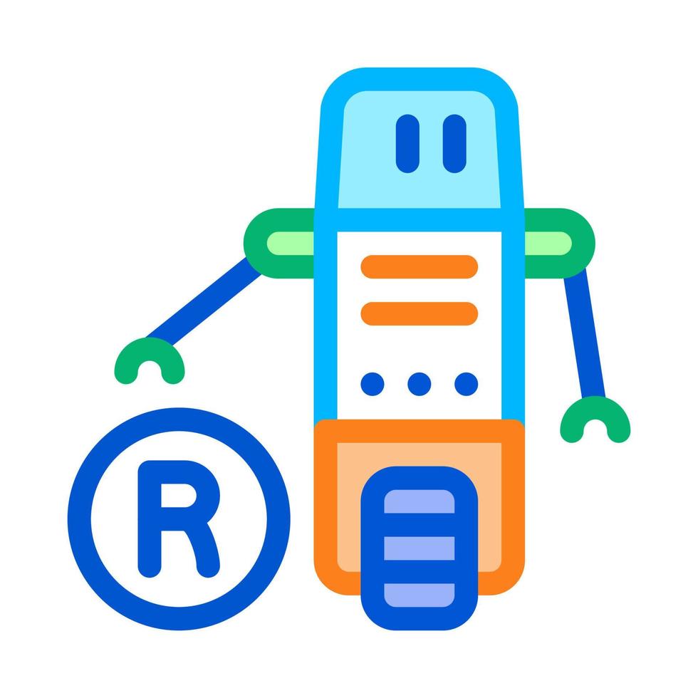 moving robot icon vector outline illustration