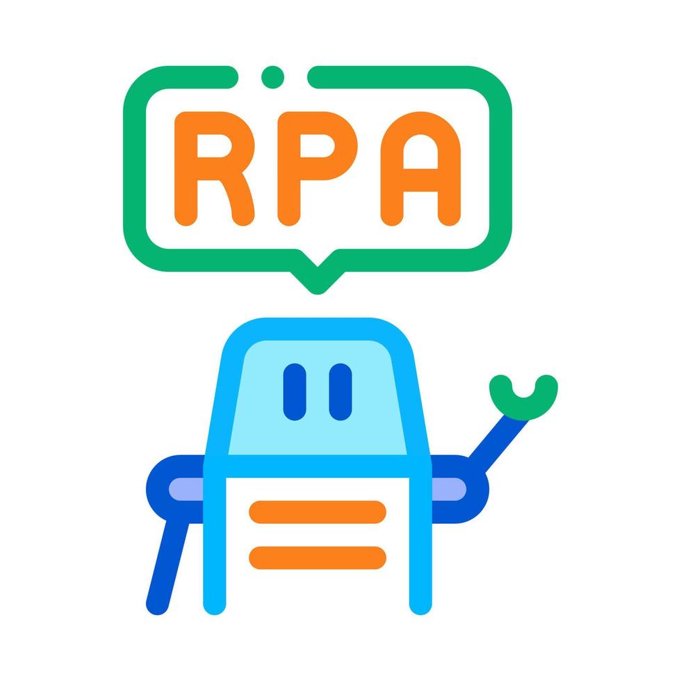 process automation robot icon vector outline illustration