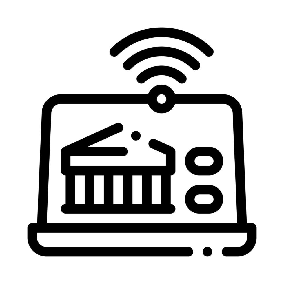 wi-fi distribution through device icon vector outline illustration