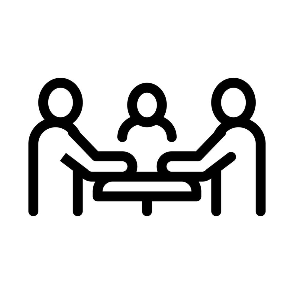 third party discussion icon vector outline illustration