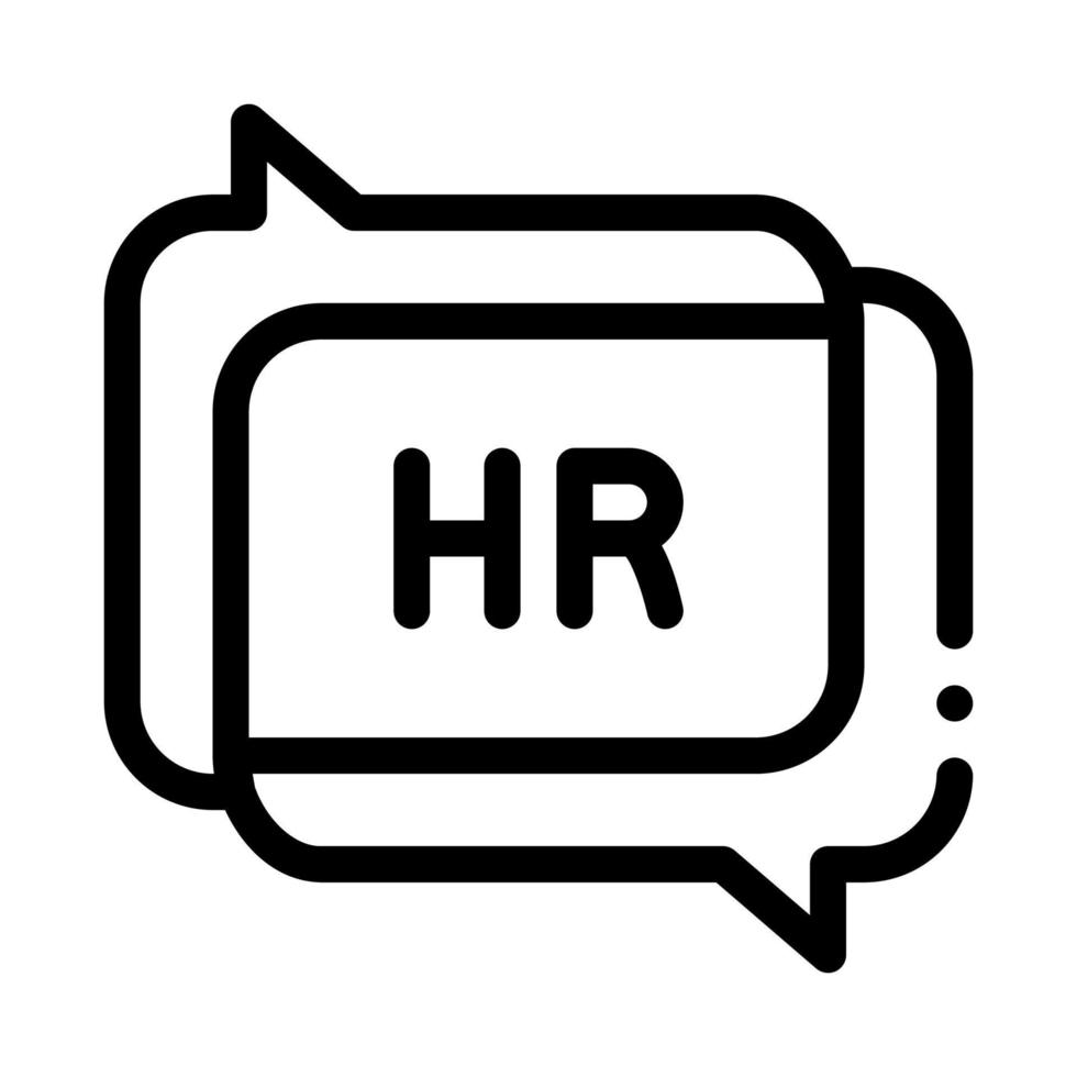 chat message hr icon vector outline illustration