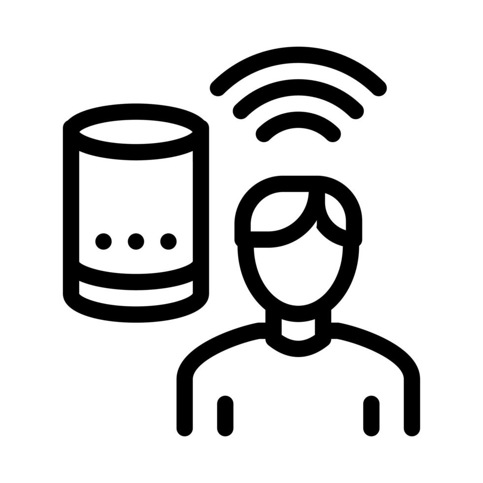 Voice Control Icon Vector Outline Illustration