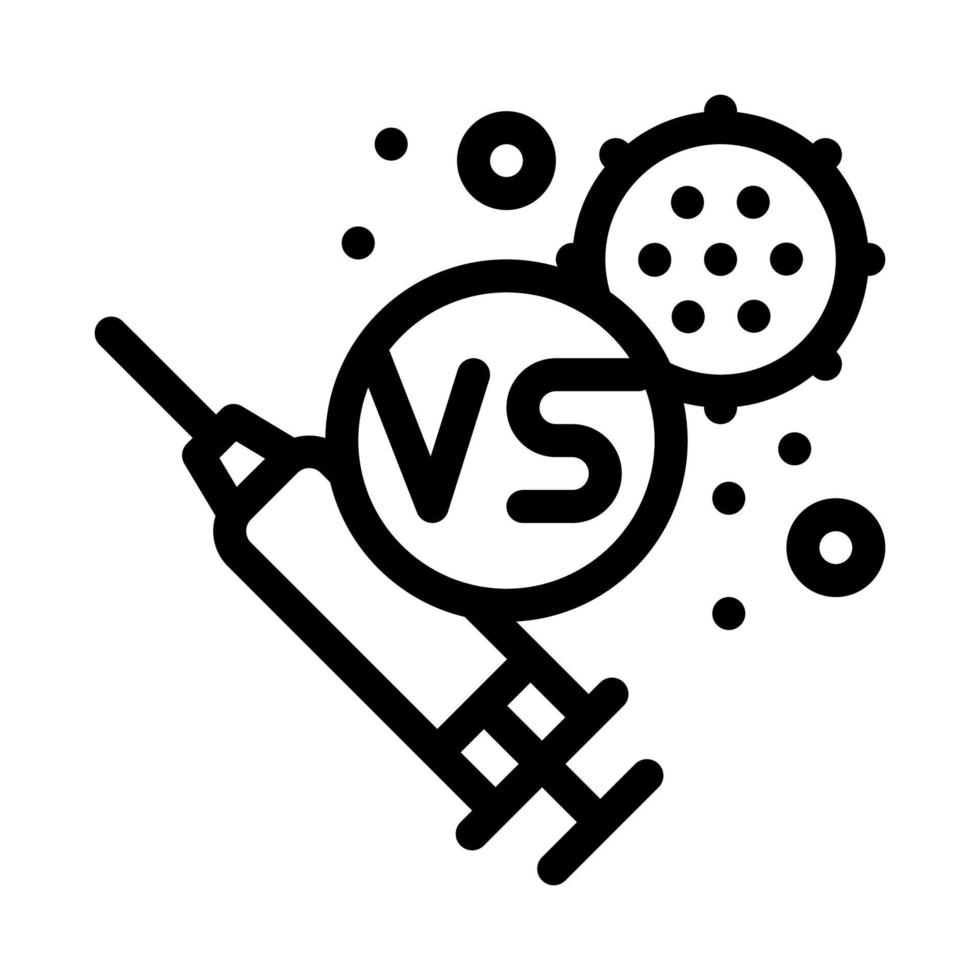 ilustración de contorno de vector de icono de inyección de antivirus