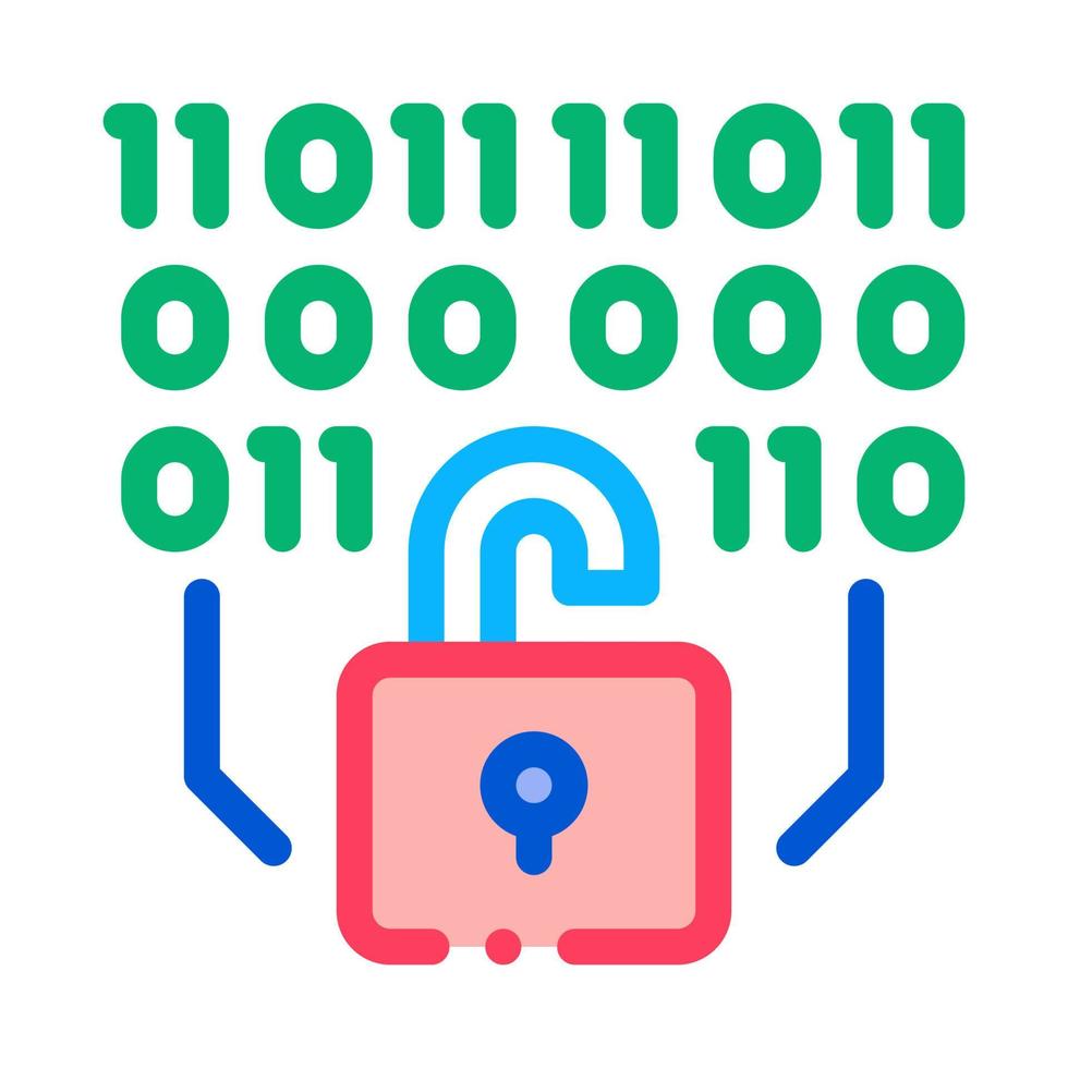 binary security code icon vector outline illustration