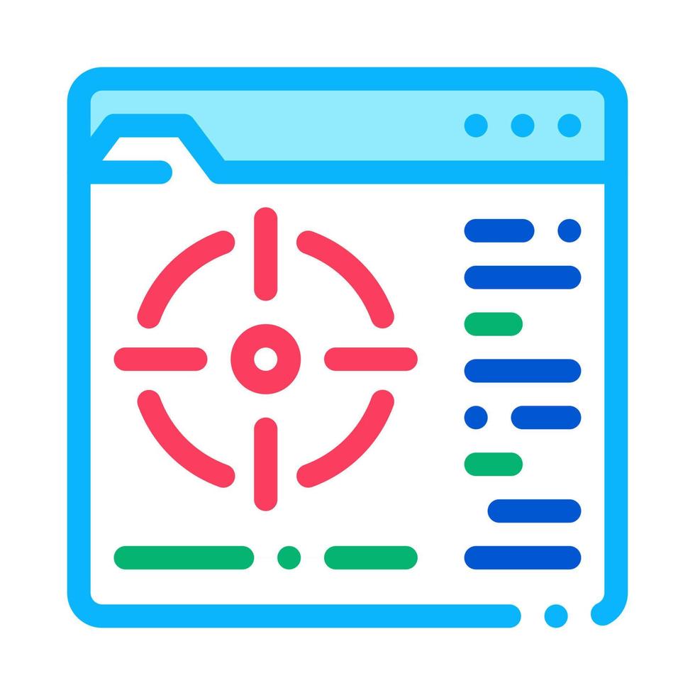 target to specific folder icon vector outline illustration