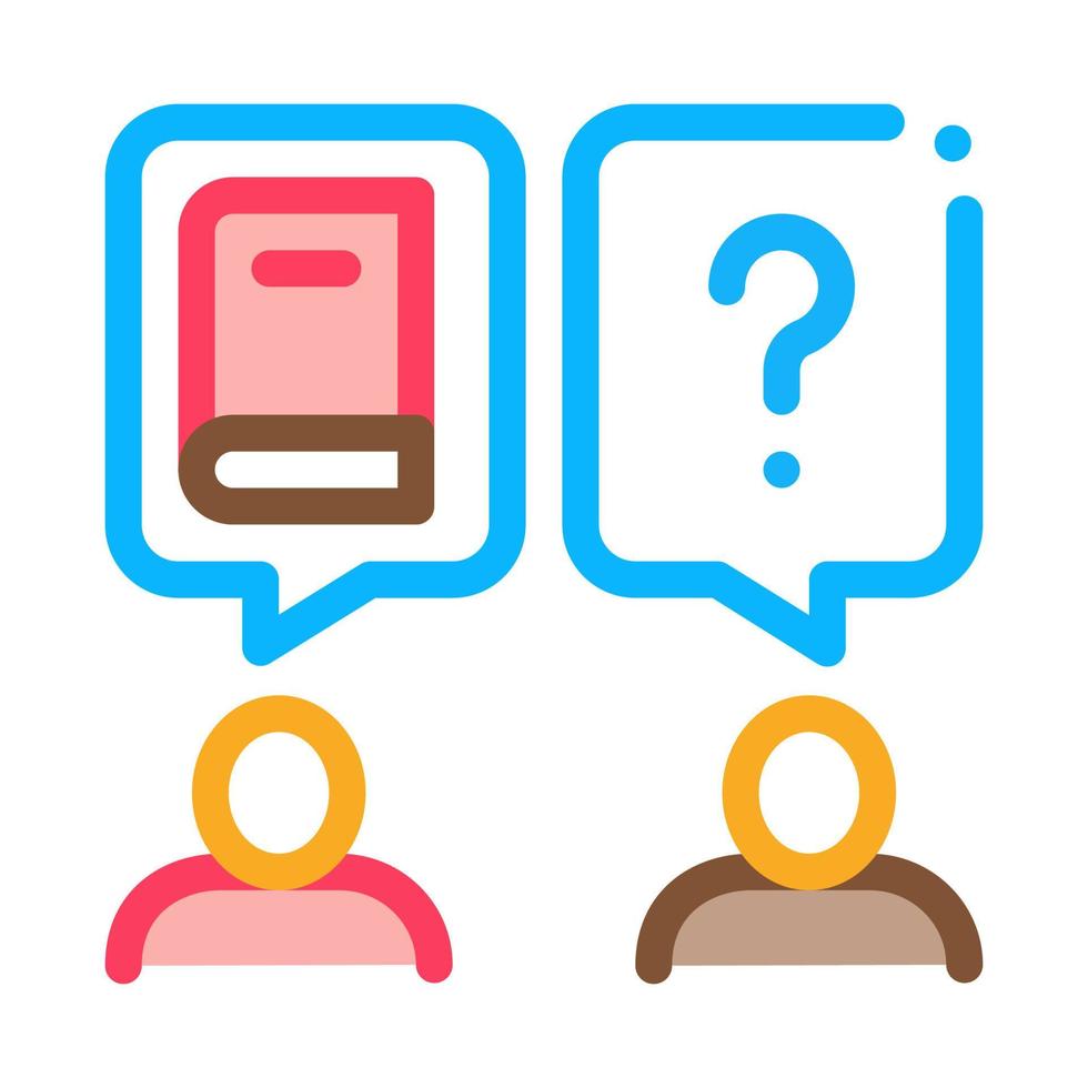 book discussion dialogue icon vector outline illustration