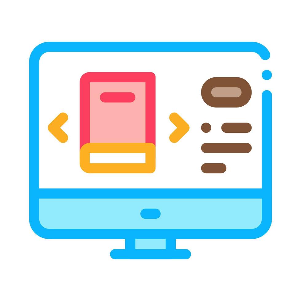 computer book selection icon vector outline illustration