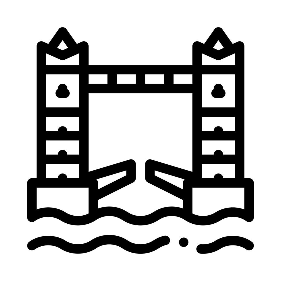 drawbridge icon vector outline illustration