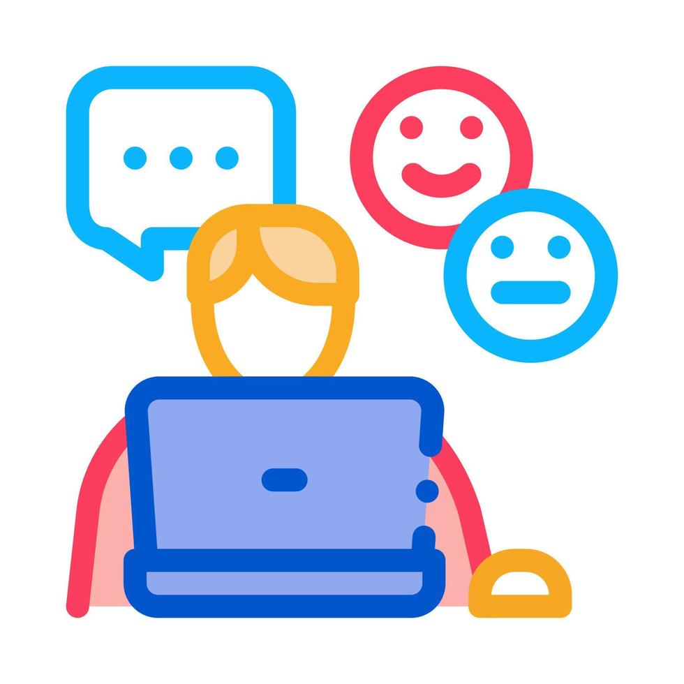 emotional chat communication icon vector outline illustration