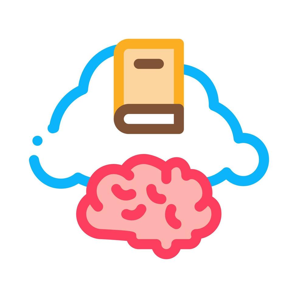 book cloud icon vector outline illustration