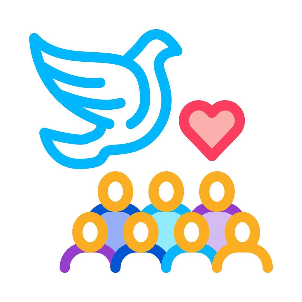 peace and love of people icon vector outline illustration