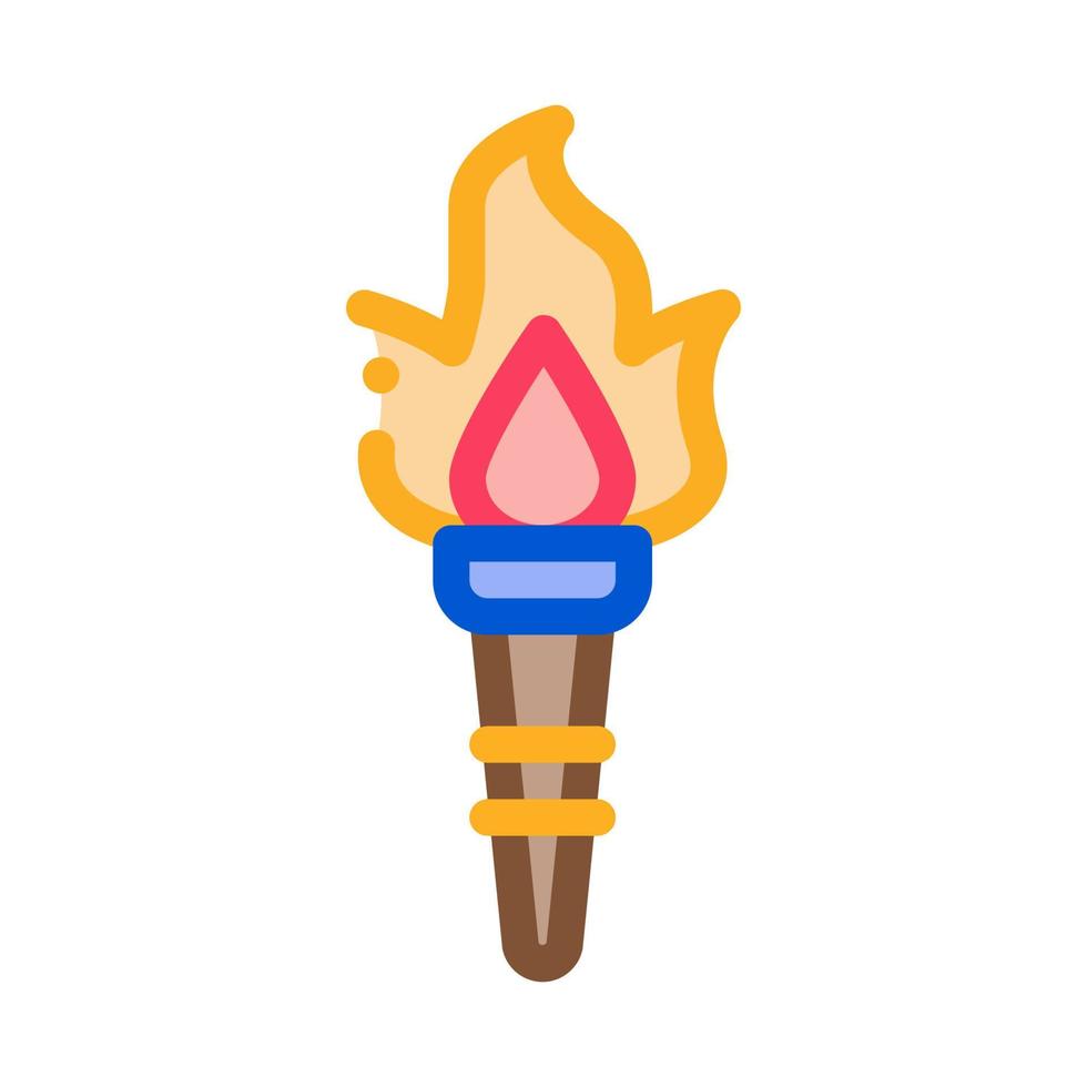 greek fire torch icon vector outline illustration