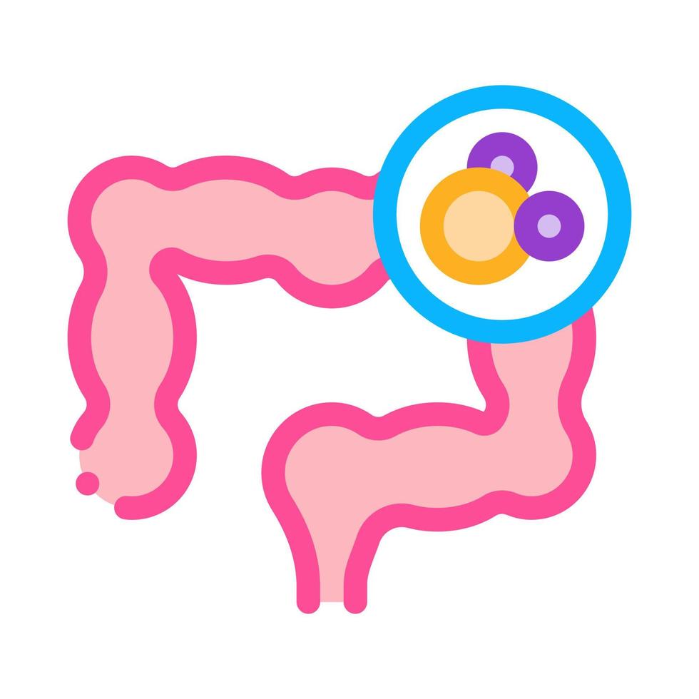 intestino en el estómago icono vector contorno ilustración