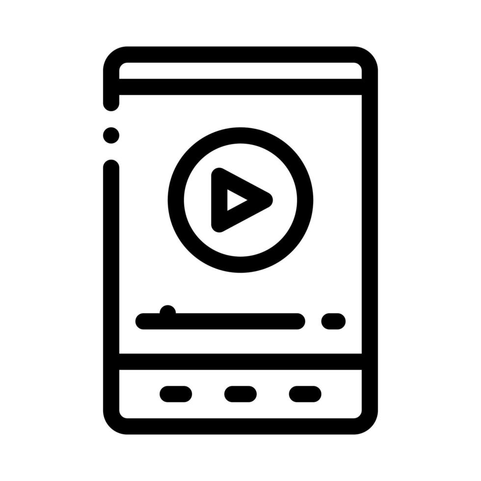 music player icon vector outline illustration