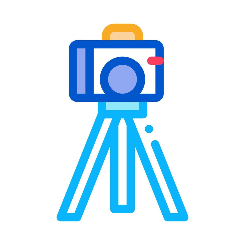 video camera with tripod icon vector outline illustration