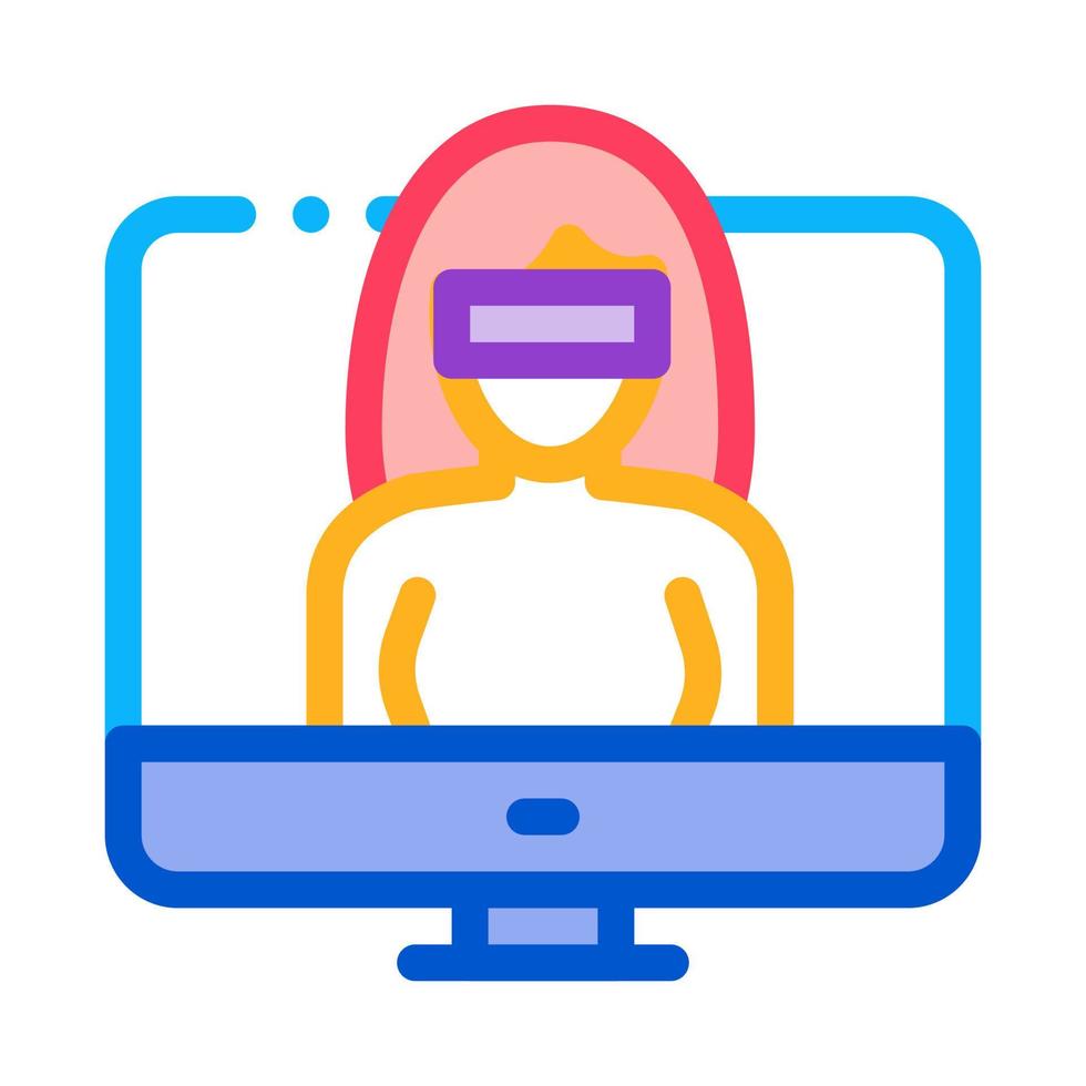 computer hacker icon vector outline illustration