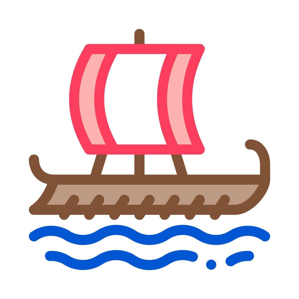 Ilustración de contorno de vector de icono de barco mercante griego