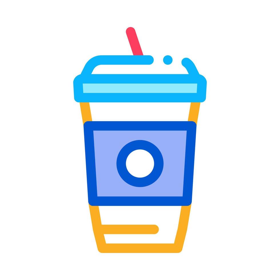 drink with straw icon vector outline illustration