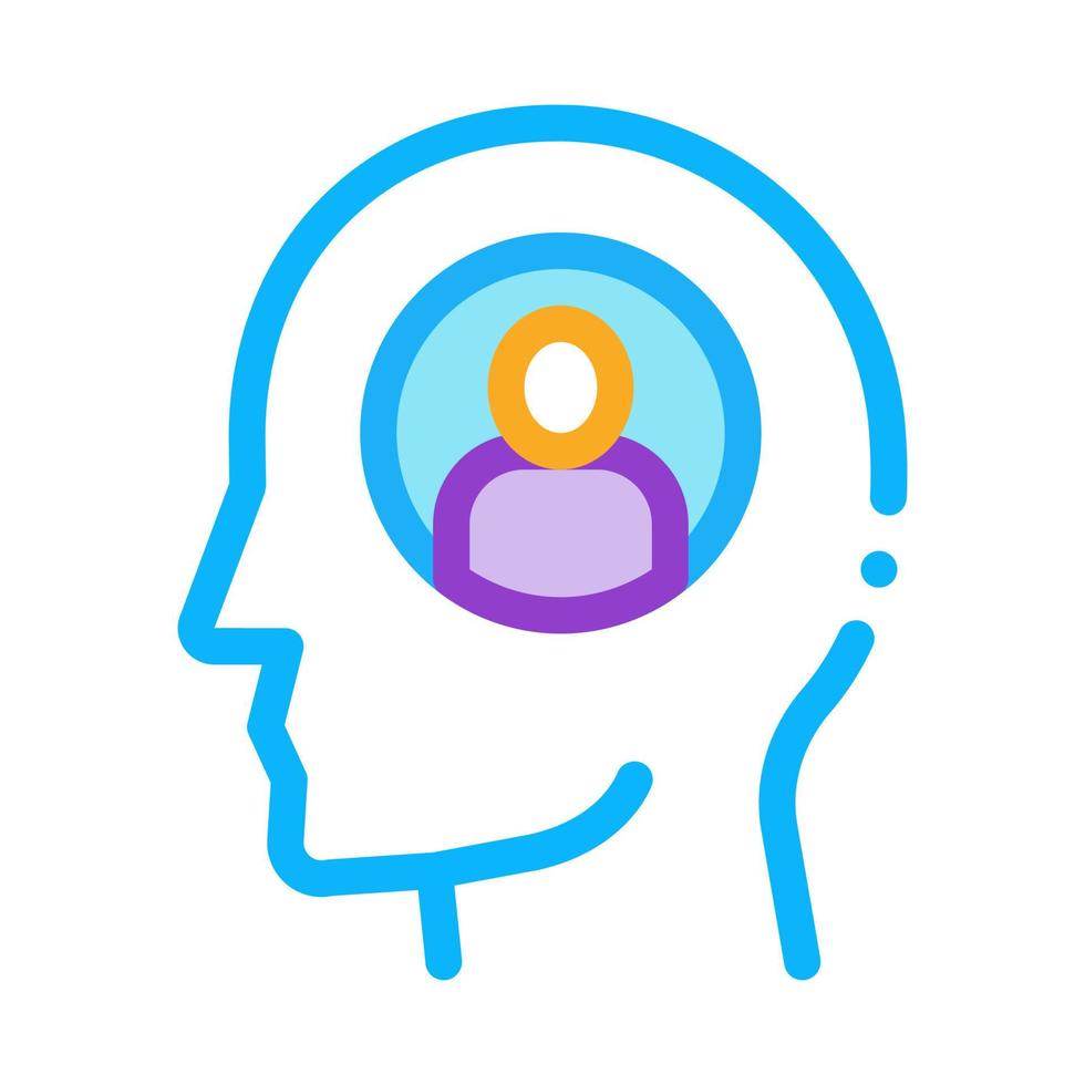 thought of one person icon vector outline illustration