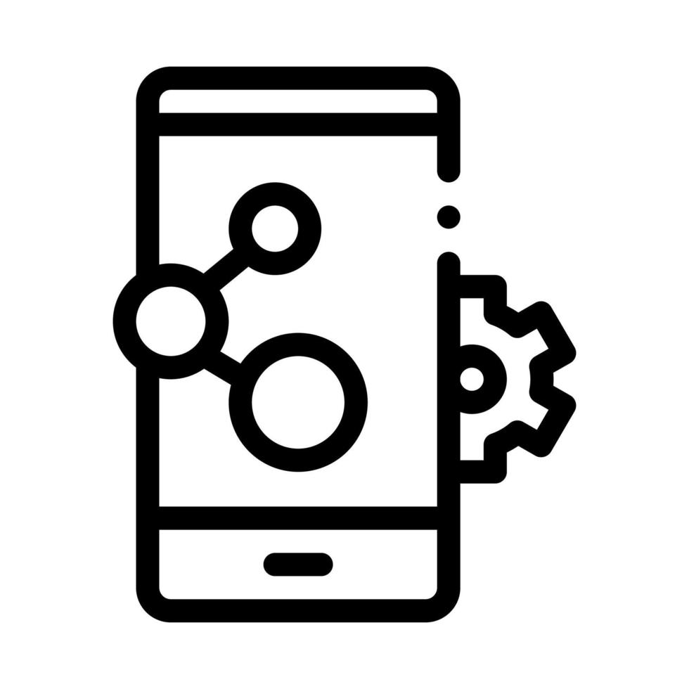 telephone settings icon vector outline illustration