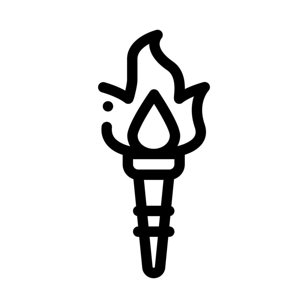 greek fire torch icon vector outline illustration
