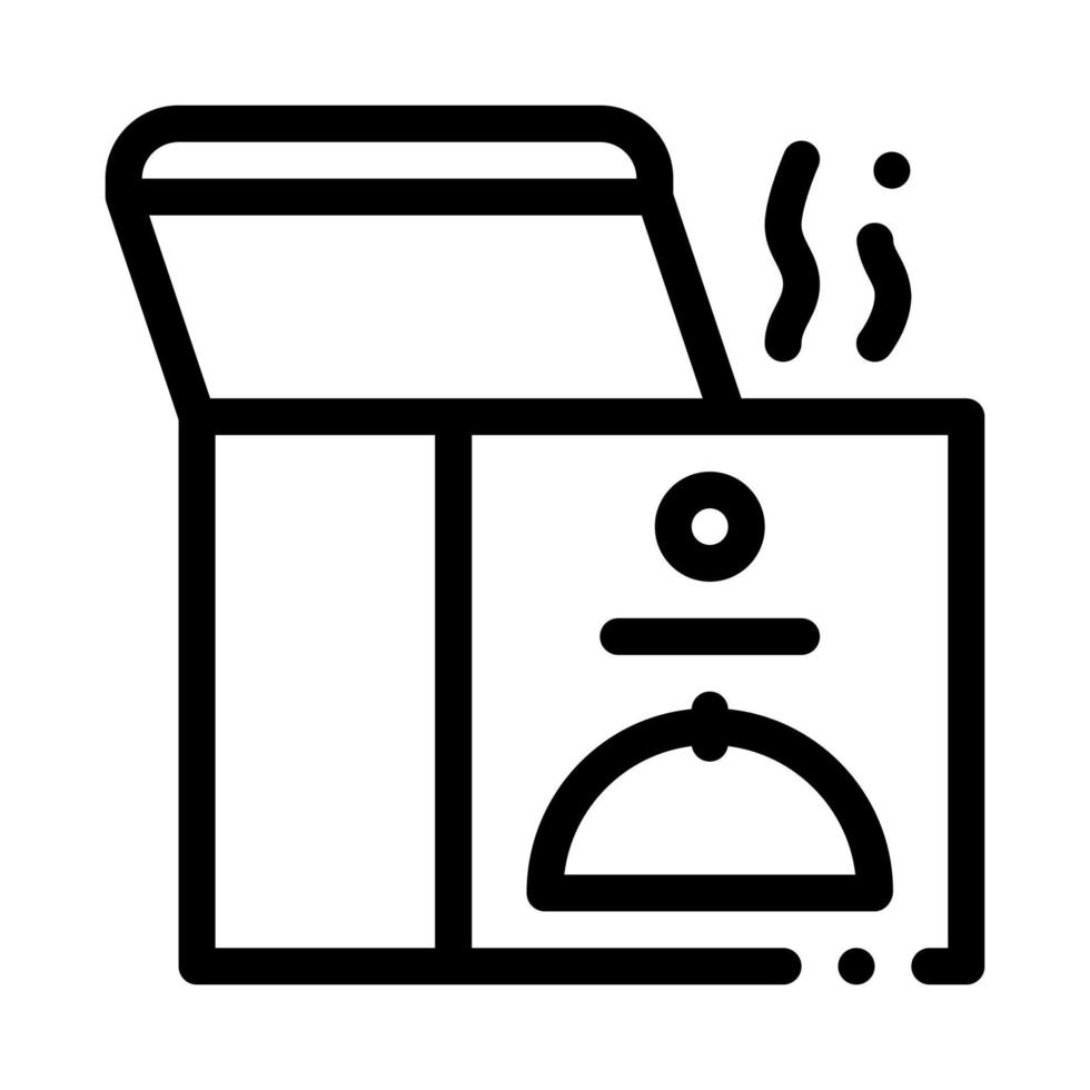 ilustración de contorno de vector de icono de caja de comida térmica