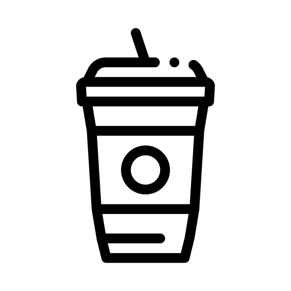 drink with straw icon vector outline illustration