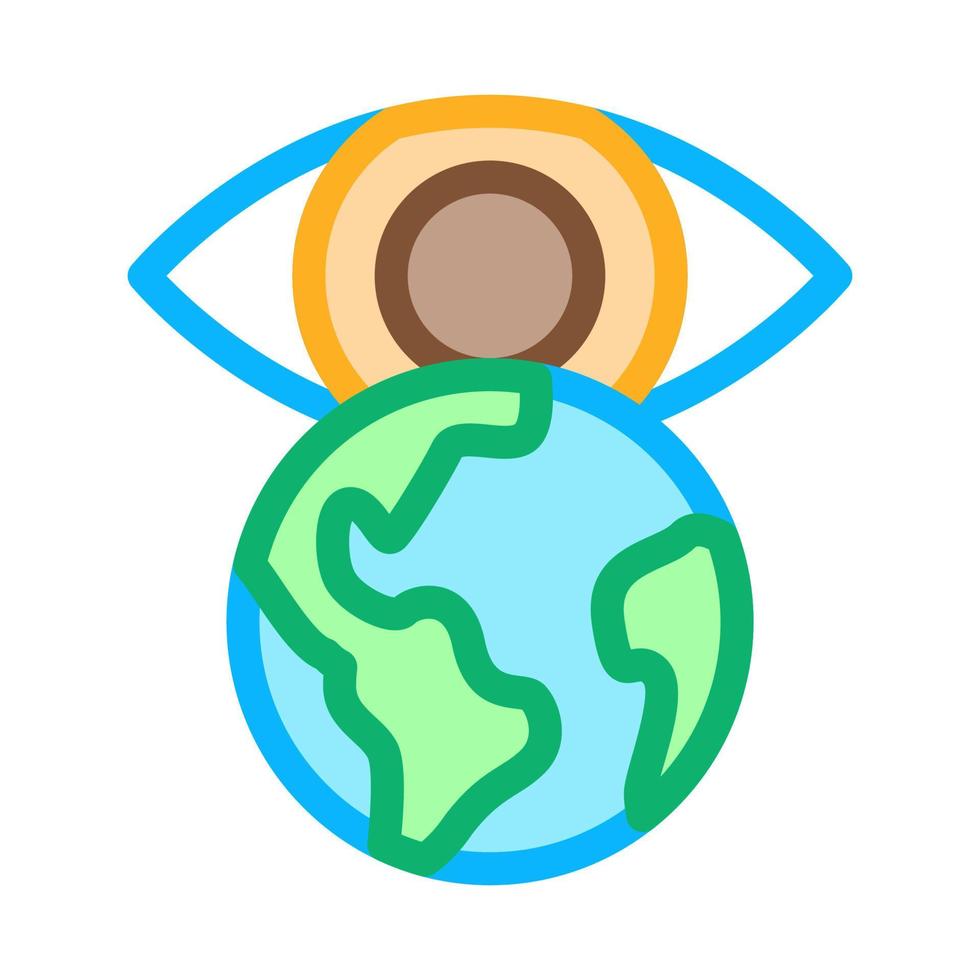 see world with your own eyes icon vector outline illustration