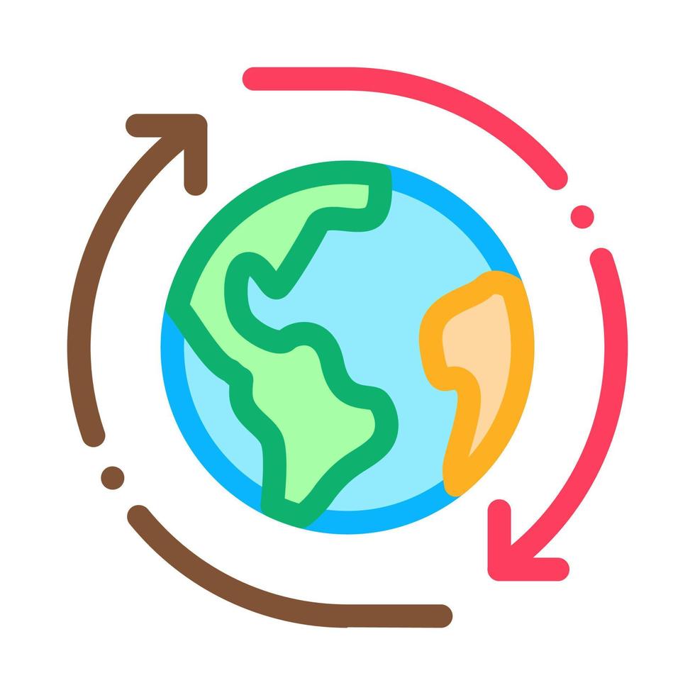 planet rotation icon vector outline illustration