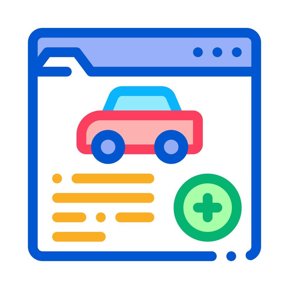 car health insurance icon vector outline illustration