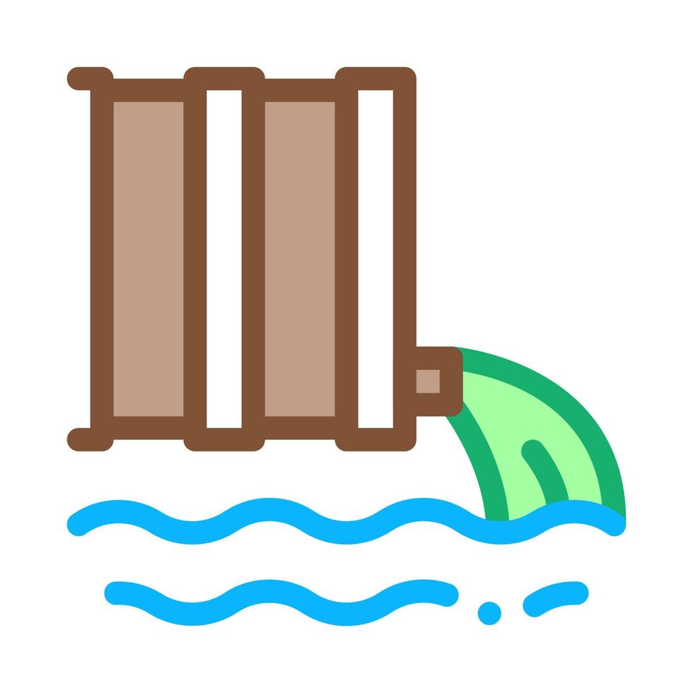 spill of harmful substances into water icon vector outline illustration